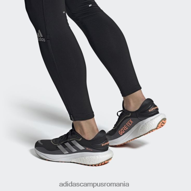 adidas campus romania pantofi supernova gore-tex negri bărbați negru/argintiu/portocaliu fascicul J266N212314