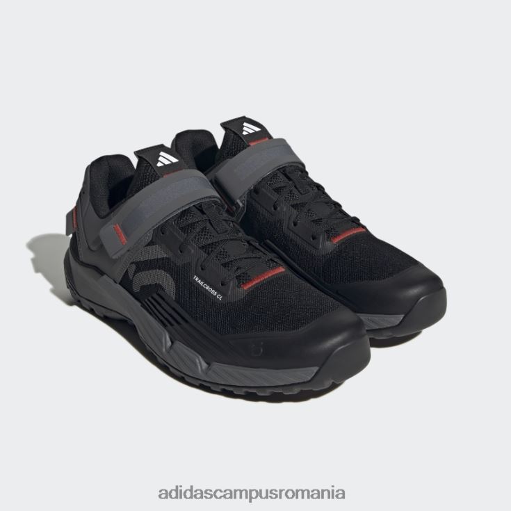 adidas campus romania cinci zece pantofi pentru bicicletă de munte cu clips, negru, de modă bărbați negru/gri/rosu J266N24646