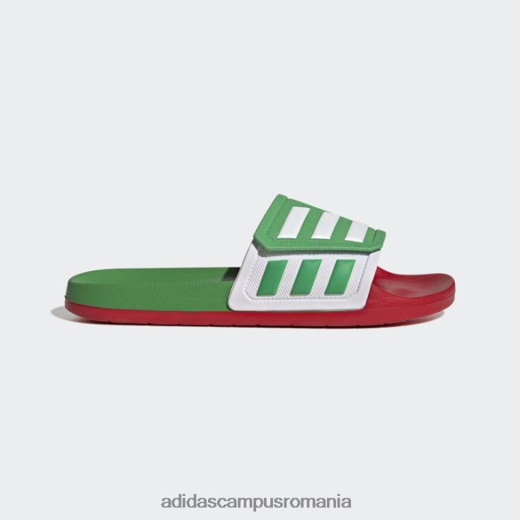 adidas campus romania adilette tnd tobogane verde bărbați verde/alb/stacojiu J266N220036
