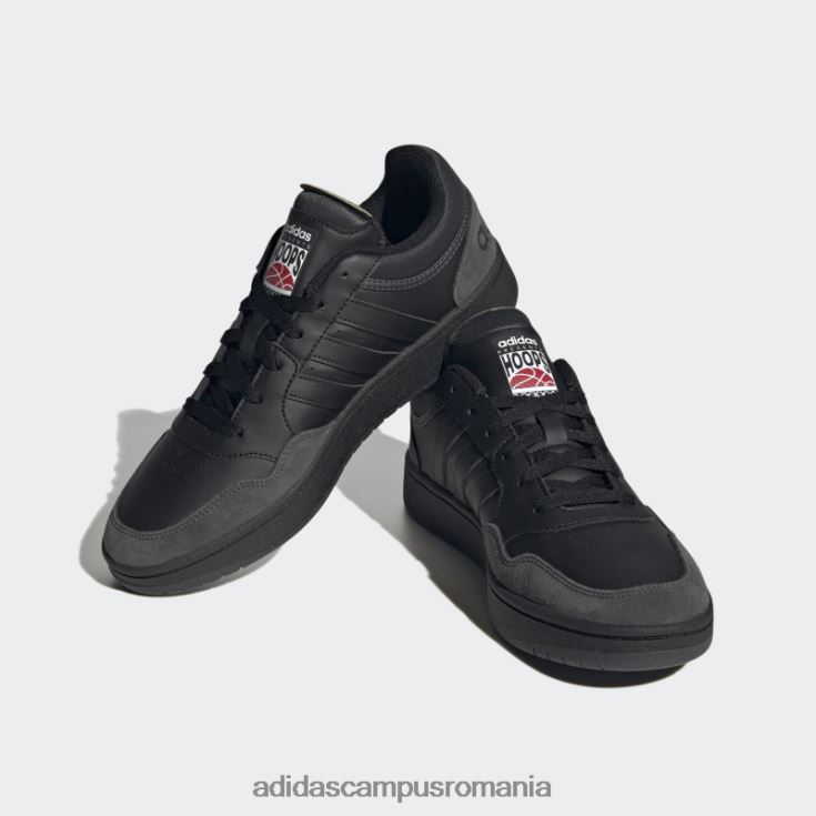 adidas campus romania black hoops 3.0 lifestyle baschet pantofi clasici vintage bărbați negru/carbon J266N24594