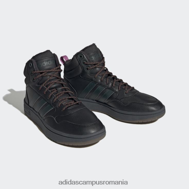 adidas campus romania black hoops 3.0 mid lifestyle baschet clasic căptușeală de blană pantofi pentru iarnă adidas bărbați negru/verde/gumă J266N24821
