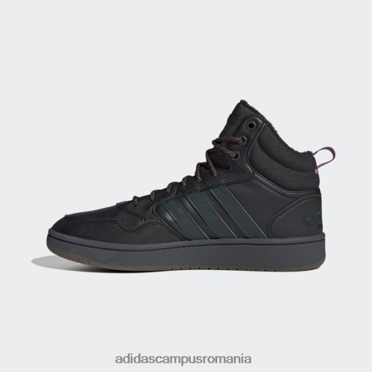 adidas campus romania black hoops 3.0 mid lifestyle baschet clasic căptușeală de blană pantofi pentru iarnă adidas bărbați negru/verde/gumă J266N24821