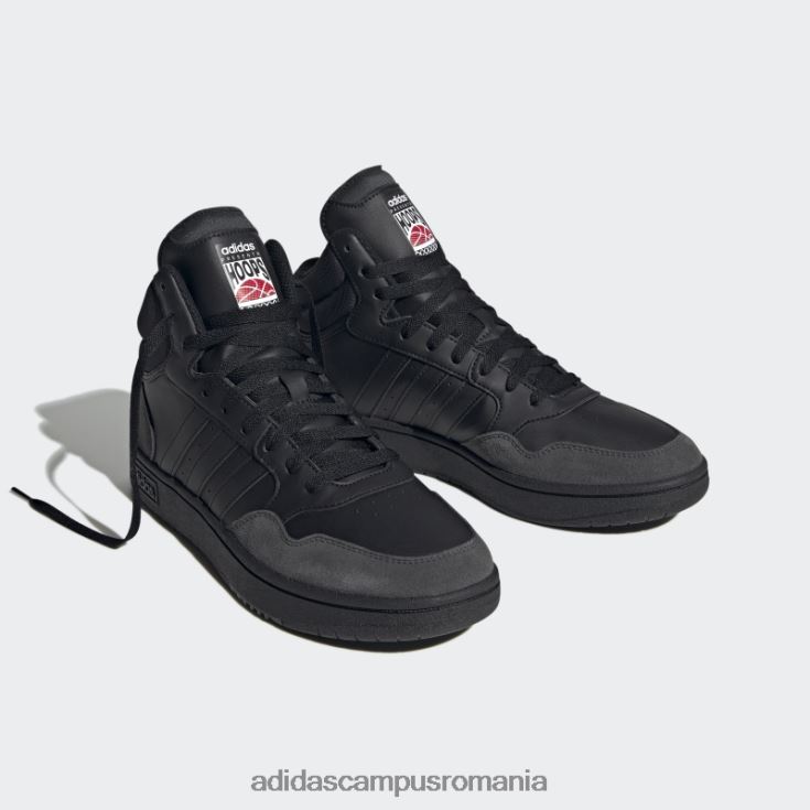 adidas campus romania pantofi vintage clasici de baschet black hoops 3.0 bărbați negru/carbon J266N24403
