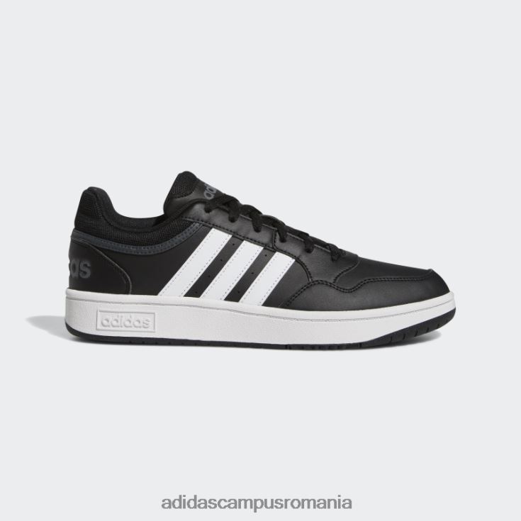 adidas campus romania pantofi vintage clasici low hoops 3.0 negri bărbați negru/alb/gri J266N24456