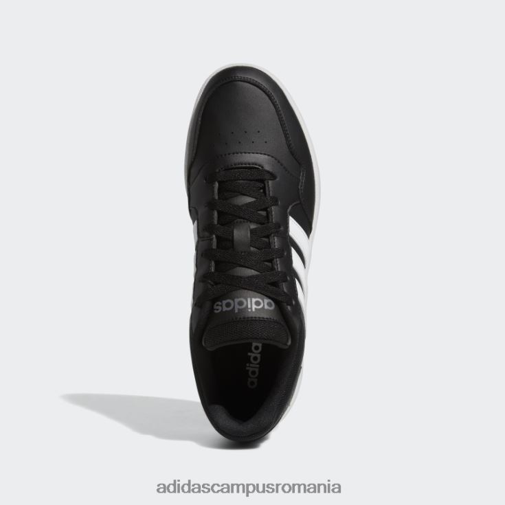 adidas campus romania pantofi vintage clasici low hoops 3.0 negri bărbați negru/alb/gri J266N24456