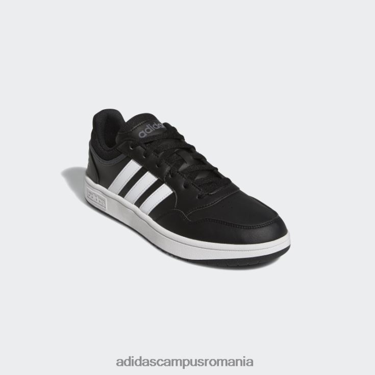 adidas campus romania pantofi vintage clasici low hoops 3.0 negri bărbați negru/alb/gri J266N24456