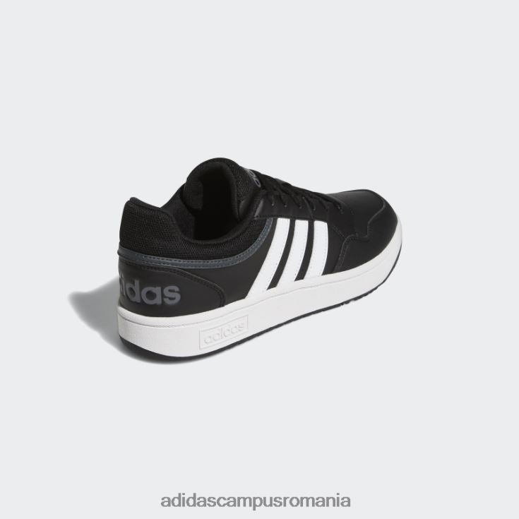 adidas campus romania pantofi vintage clasici low hoops 3.0 negri bărbați negru/alb/gri J266N24456