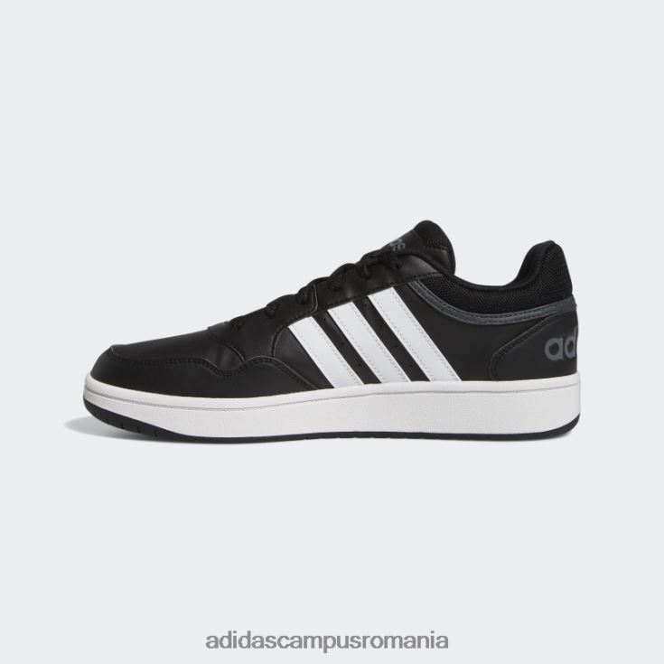 adidas campus romania pantofi vintage clasici low hoops 3.0 negri bărbați negru/alb/gri J266N24456