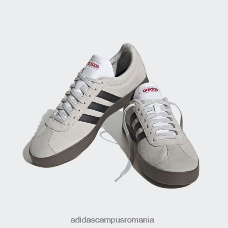 adidas campus romania vl court lifestyle skateboarding pantofi din piele intoarsa gri adidas bărbați gri/negru/stacojiu J266N212198