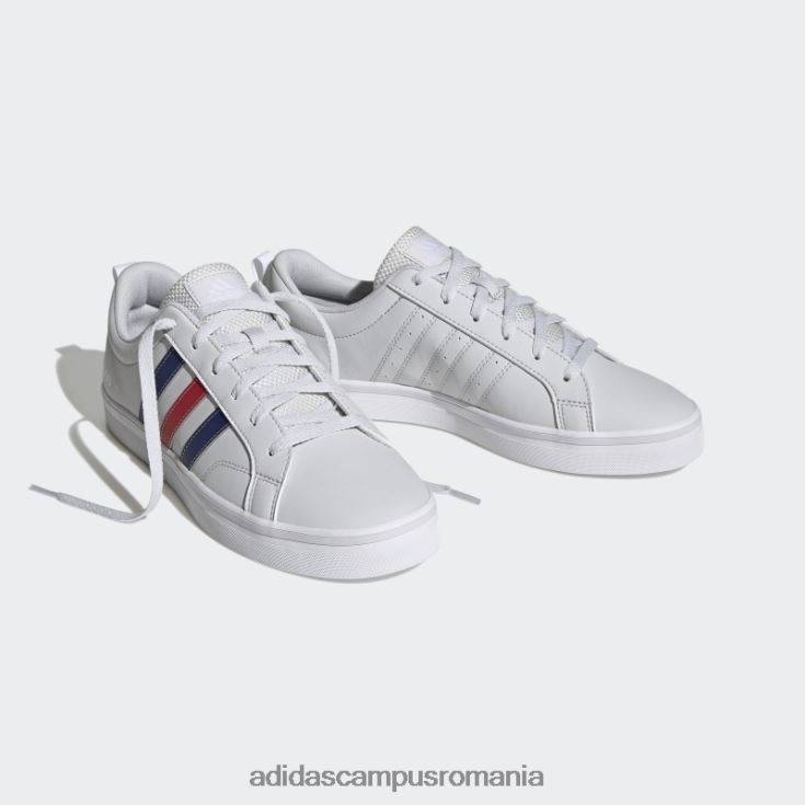 adidas campus romania vs pace 2.0 pantofi din nubuc sintetic cu 3 dungi, gri liniuță bărbați gri liniuță/albastru victorie/alb J266N212763
