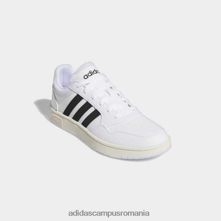 adidas campus romania white hoops 3.0 low classic vintage pantofi moda bărbați alb negru J266N2405
