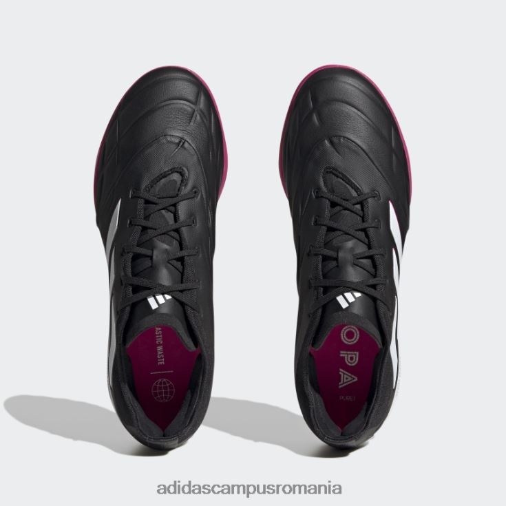 adidas campus romania copa pure.1 pantofi de fotbal turf negri bărbați negru/zero metalic/roz J266N219999