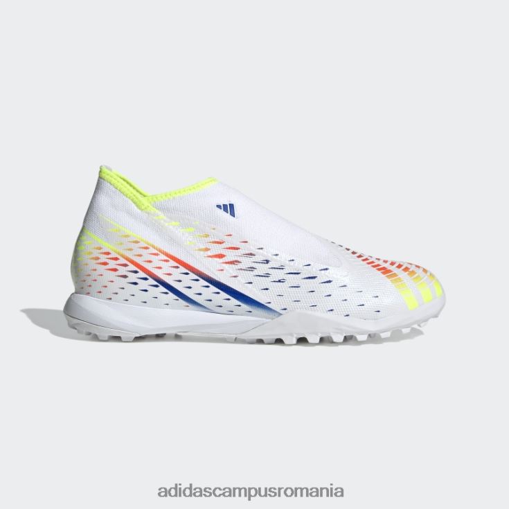 adidas campus romania predator edge.3 pantofi de fotbal turf fără șireturi albi bărbați alb/galben/albastru J266N219994