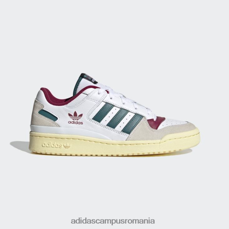 adidas campus romania forum low cl pantofi albi bărbați alb/teal/visiniu J266N2704