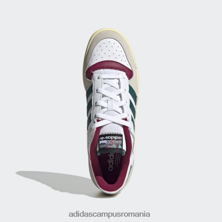 adidas campus romania forum low cl pantofi albi bărbați alb/teal/visiniu J266N2704
