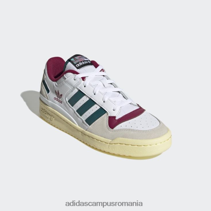 adidas campus romania forum low cl pantofi albi bărbați alb/teal/visiniu J266N2704