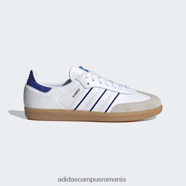 adidas campus romania pantofi albi de samba bărbați alb/albastru/gumă J266N24744