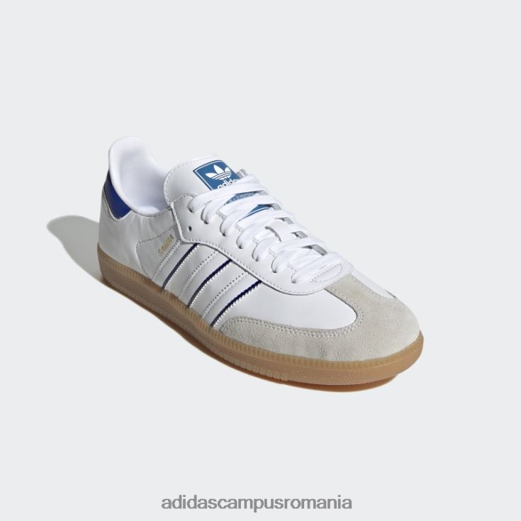 adidas campus romania pantofi albi de samba bărbați alb/albastru/gumă J266N24744