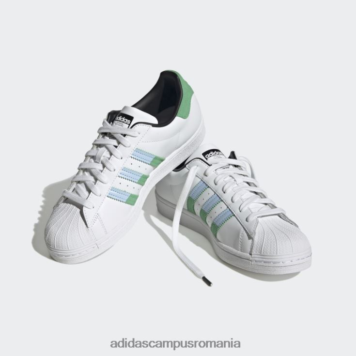 adidas campus romania pantofi de superstar albastru zori bărbați zori alb/verde/albastru J266N24129