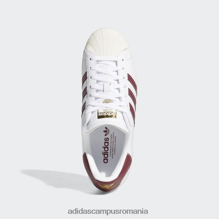 adidas campus romania pantofi superstar cu folie de aur bărbați folie albă/visiniu/aurie J266N24118
