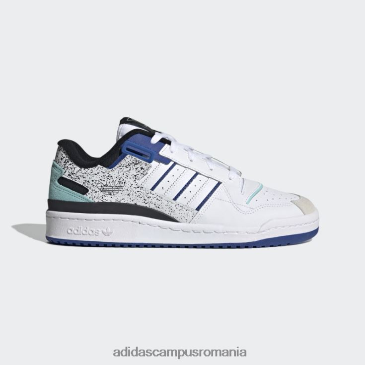 adidas campus romania forum exhib pantofi jos albastru bărbați alb/albastru/aqua J266N219718