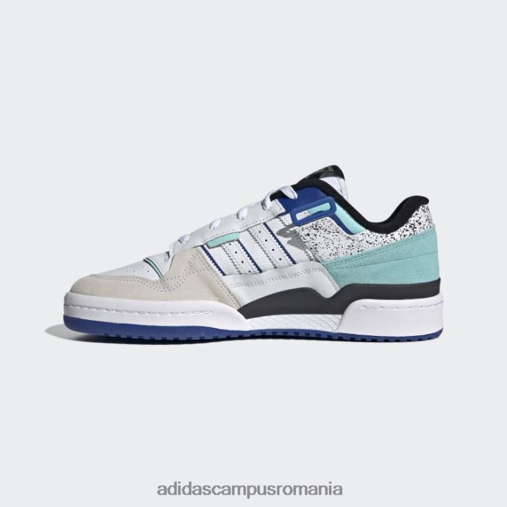 adidas campus romania forum exhib pantofi jos albastru bărbați alb/albastru/aqua J266N219718