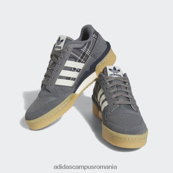 adidas campus romania forum exhib pantofi jos gri bărbați gri/alb/marin J266N219303