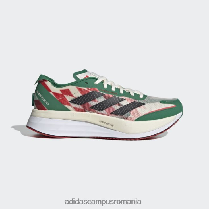 adidas campus romania pantofi alergare adizero boston 11 alb bărbați alb/negru/verde intens J266N219322