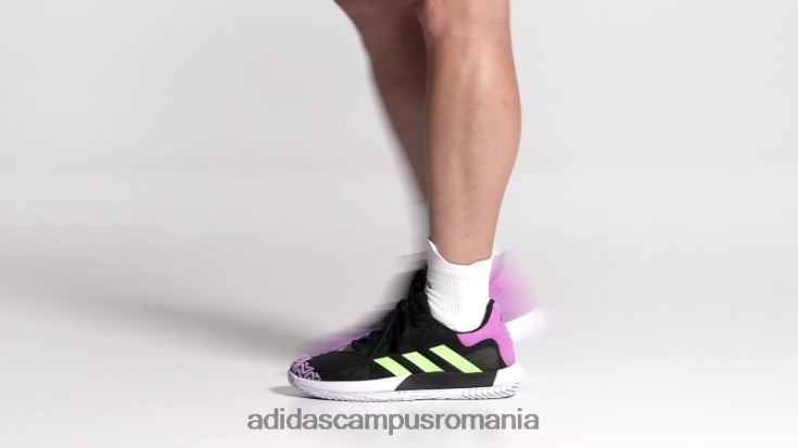 adidas campus romania pantofi de tenis solematch control negri bărbați negru/verde/liliac J266N219790