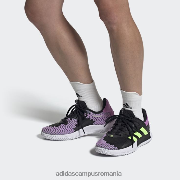 adidas campus romania pantofi de tenis solematch control negri bărbați negru/verde/liliac J266N219790