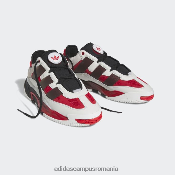 adidas campus romania pantofi niteball albi bărbați alb/negru/stacojiu J266N219472