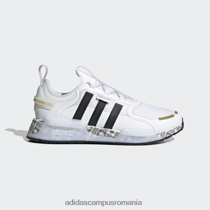 adidas campus romania pantofi nmd-r1 v3 alb bărbați alb/negru/auriu metalic J266N219370