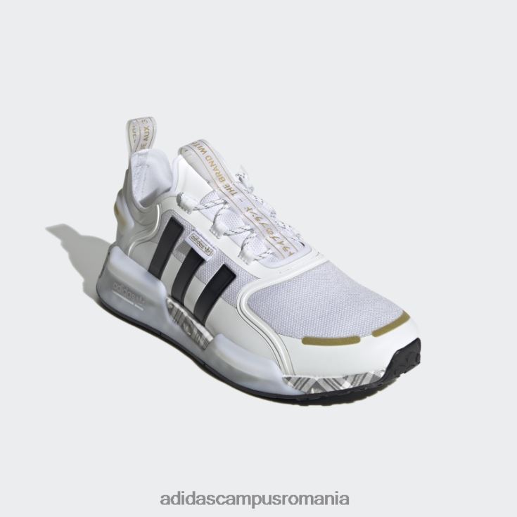 adidas campus romania pantofi nmd-r1 v3 alb bărbați alb/negru/auriu metalic J266N219370