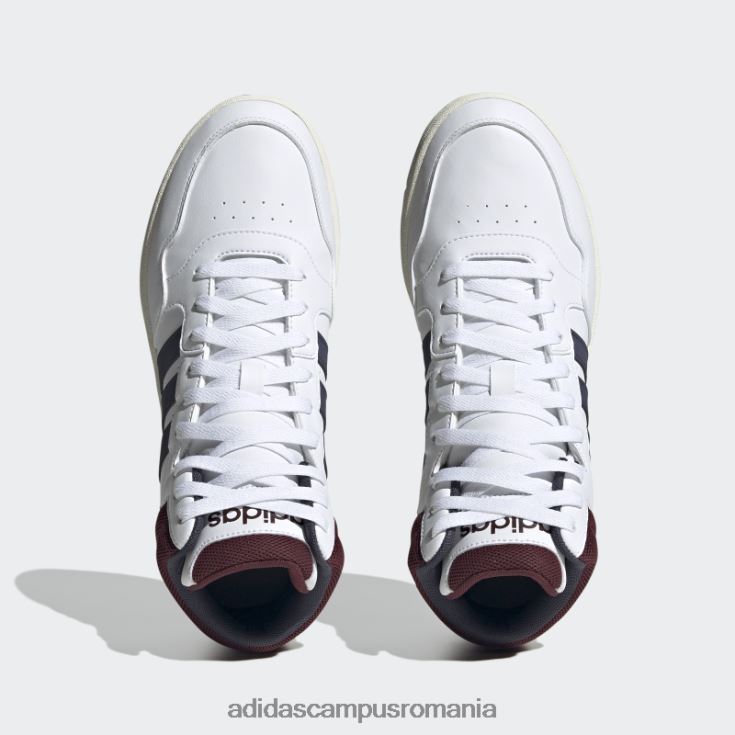 adidas campus romania pantofi vintage mid classic hoops 3.0 albi bărbați alb/marinier/rosu J266N219822
