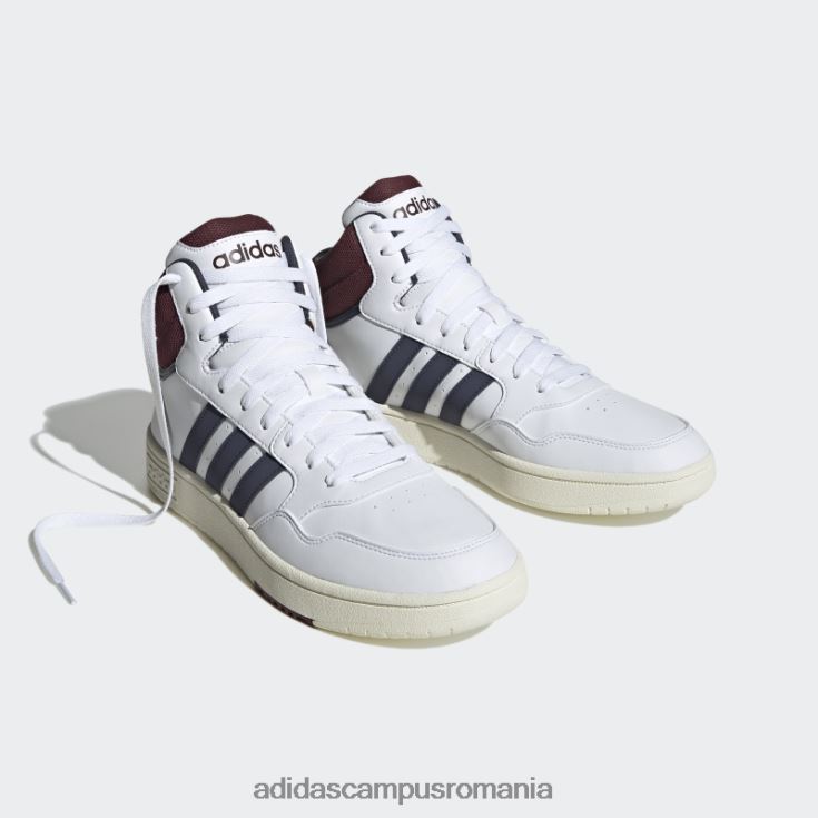 adidas campus romania pantofi vintage mid classic hoops 3.0 albi bărbați alb/marinier/rosu J266N219822