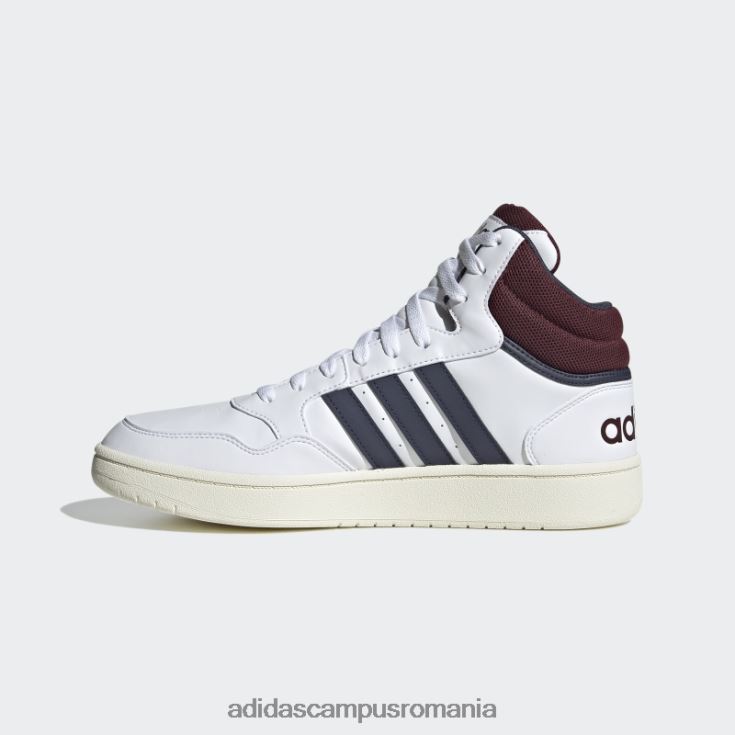 adidas campus romania pantofi vintage mid classic hoops 3.0 albi bărbați alb/marinier/rosu J266N219822