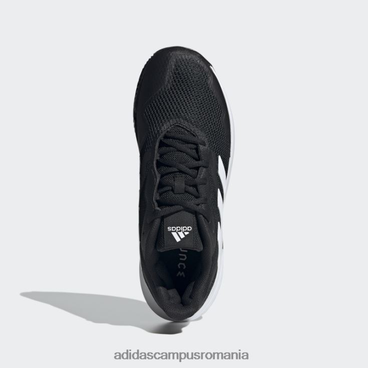 adidas campus romania pantofi de tenis negri pe zgură de control Courtjam bărbați alb negru J266N213012