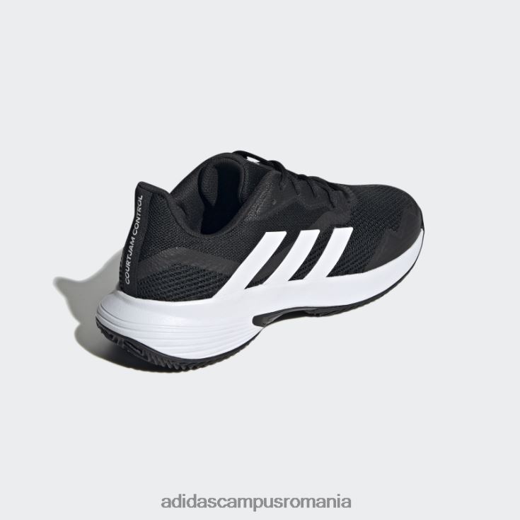 adidas campus romania pantofi de tenis negri pe zgură de control Courtjam bărbați alb negru J266N213012