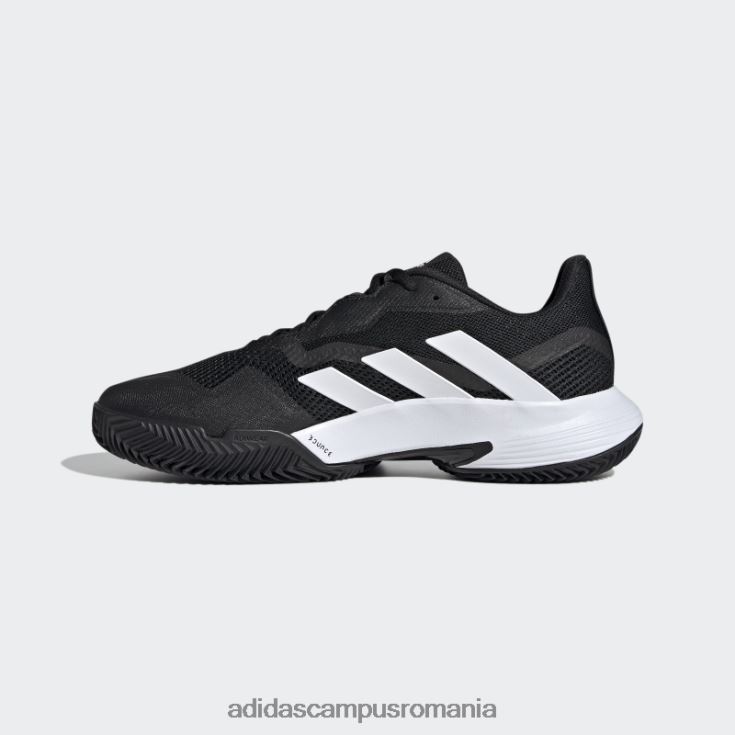 adidas campus romania pantofi de tenis negri pe zgură de control Courtjam bărbați alb negru J266N213012