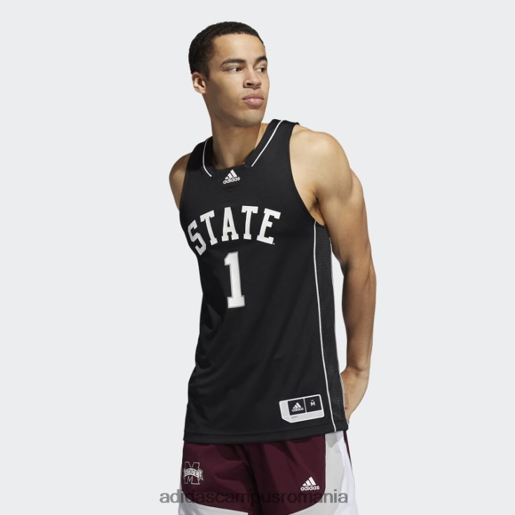 adidas campus romania buldogs ncaa tricou swingman negru bărbați alb negru J266N220264