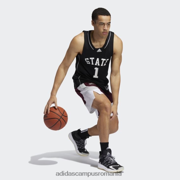 adidas campus romania buldogs ncaa tricou swingman negru bărbați alb negru J266N220264