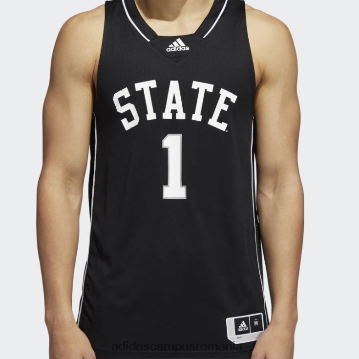 adidas campus romania buldogs ncaa tricou swingman negru bărbați alb negru J266N220264