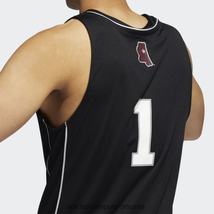 adidas campus romania buldogs ncaa tricou swingman negru bărbați alb negru J266N220264