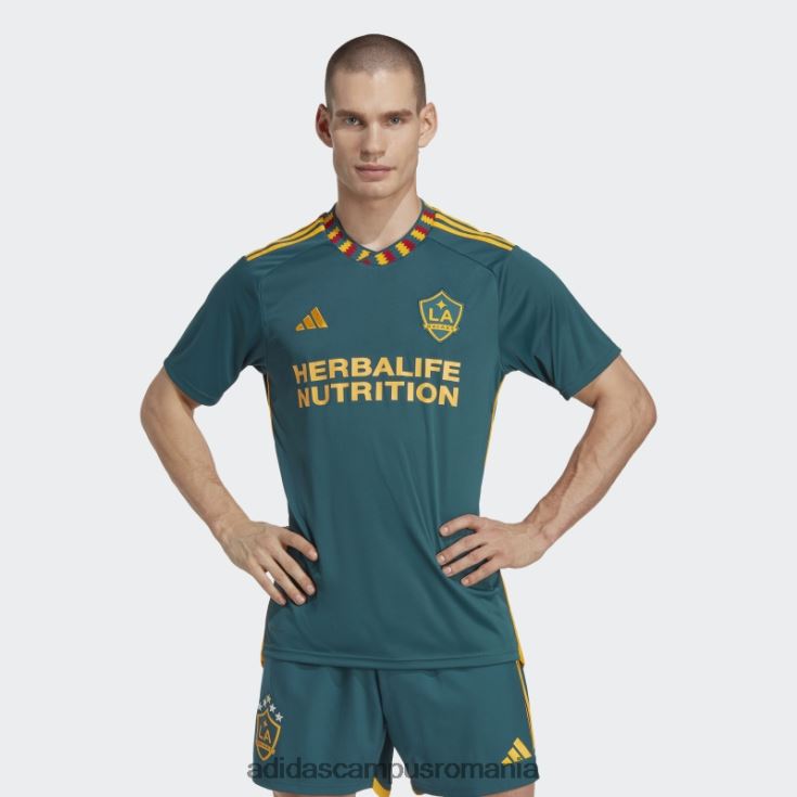 adidas campus romania fashion la galaxy 23/24 deplasare tricou colegiu auriu bărbați verde mister/aur colegiu J266N220350