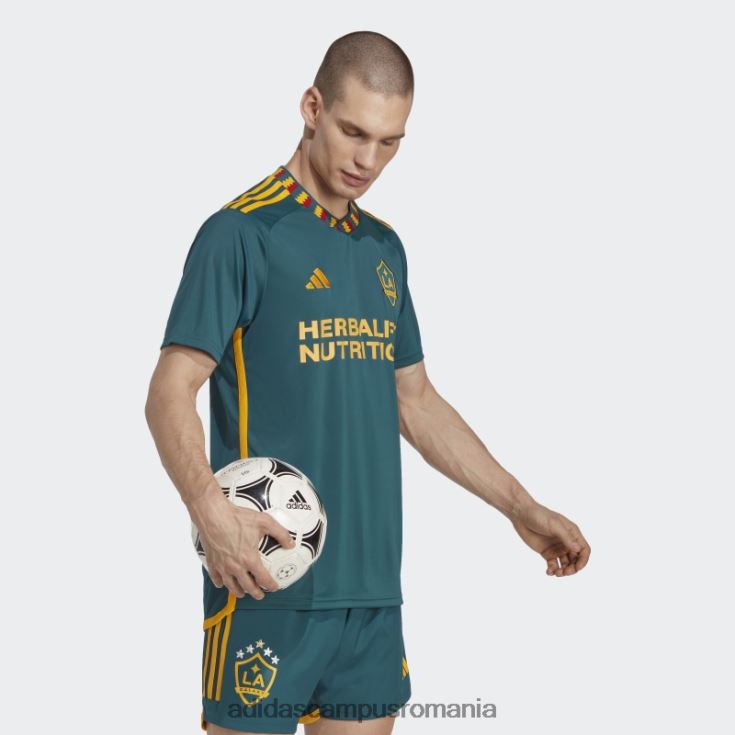 adidas campus romania fashion la galaxy 23/24 deplasare tricou colegiu auriu bărbați verde mister/aur colegiu J266N220350