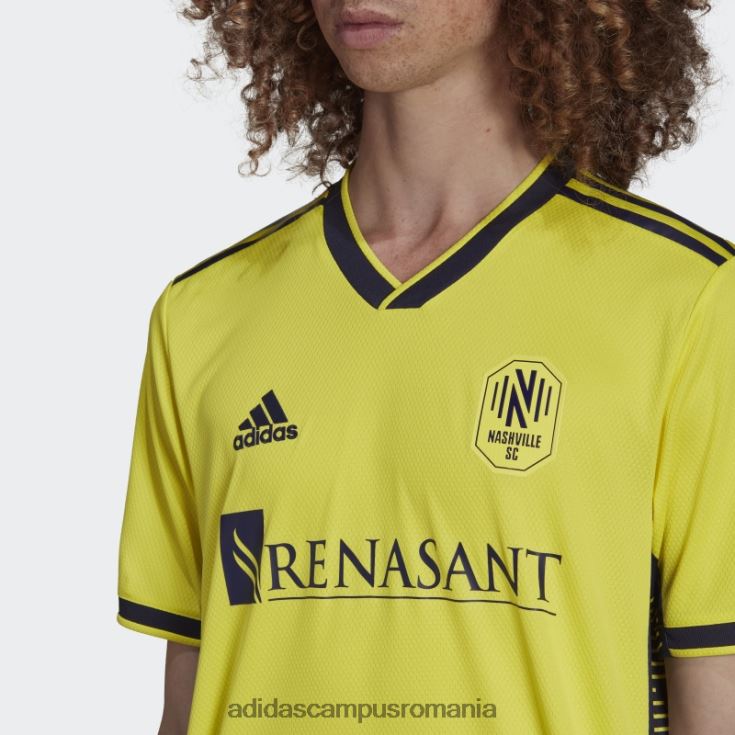 adidas campus romania soc galben nashville sc 22/23 home tricou autentic adidas bărbați galben șoc/cerneală nobilă J266N220553