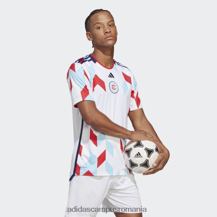 adidas campus romania tricou alb Chicago Fire 23/24 deplasare bărbați cer alb/noapte J266N220320