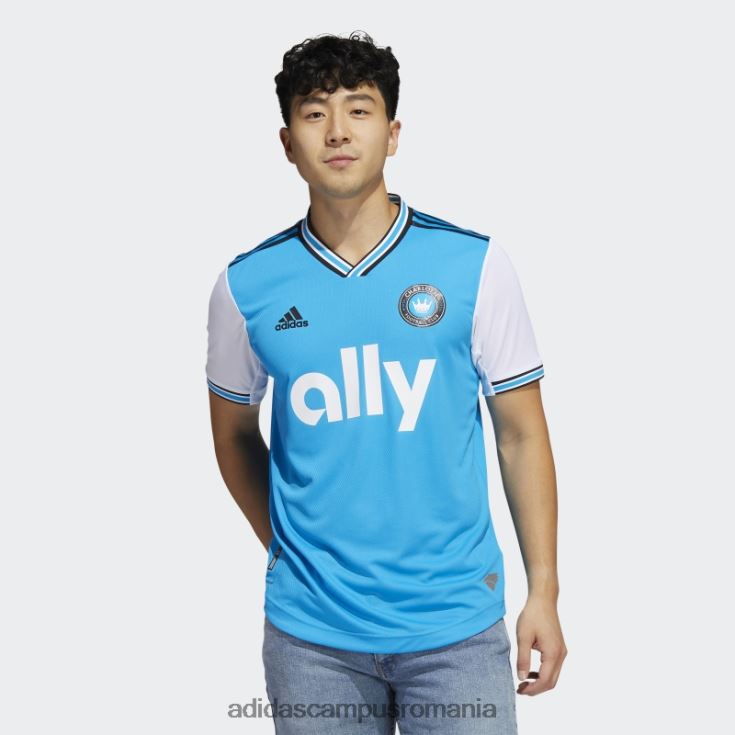 adidas campus romania tricou albastru charlotte fc 22/23 home autentic bărbați albastru alb J266N220620