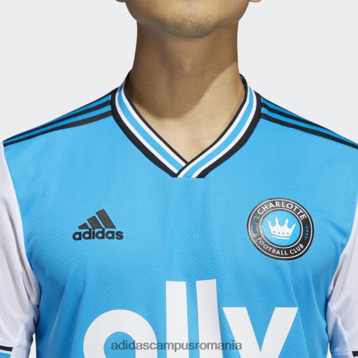 adidas campus romania tricou albastru charlotte fc 22/23 home autentic bărbați albastru alb J266N220620