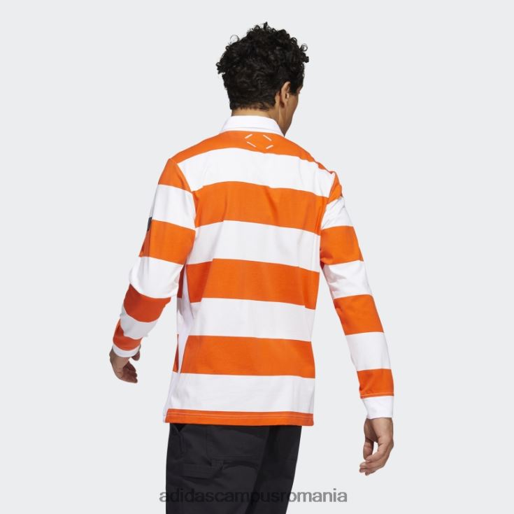 adidas campus romania tricou polo adicross alb cu maneca lunga bărbați alb/portocaliu J266N220596